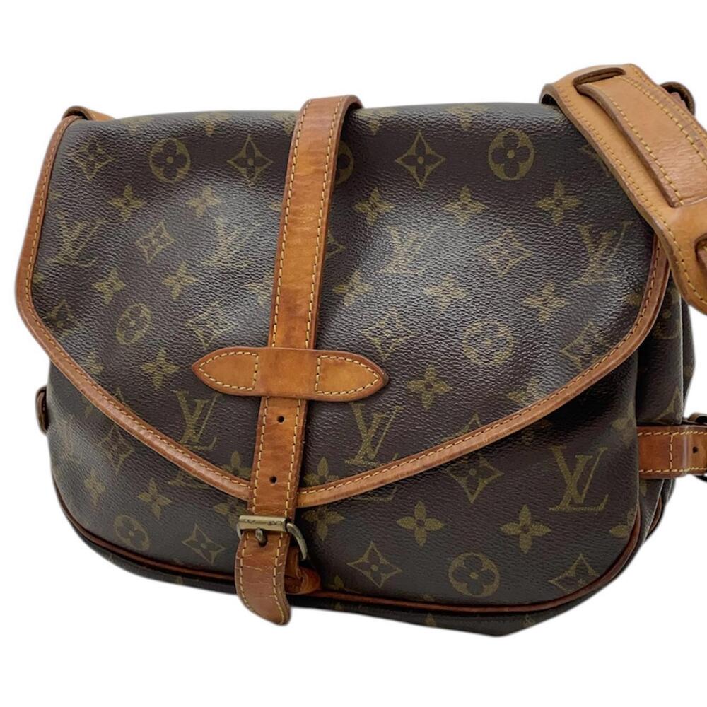 Louis Vuitton Saumur Crossbody Bag Leather Brown